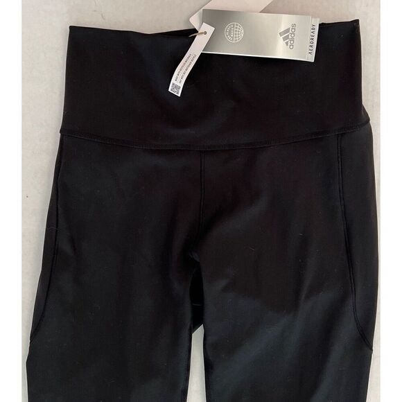 ADIDAS Women's Sz XSmall YOGA Studio 7/8 High-Rise Tight Leggings NWT Black - Picture 2 of 14